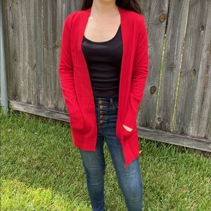 Red Lightweight Cardigan Regular and Plus (Please see description)